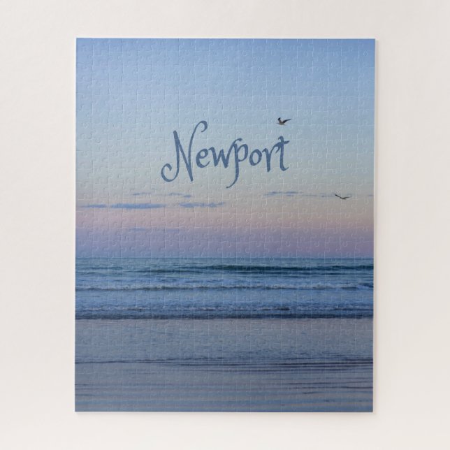 Puzzle Newport Beach California Ocean Sunrise Blue (Vertical)