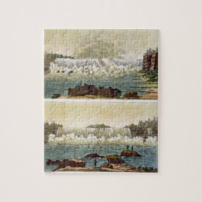 Puzzle Niagara Falls, 1818 (grabado del color) (Vertical)