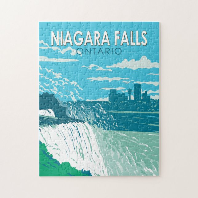 Puzzle Niagara Falls Ontario Travel Art Vintage (Vertical)