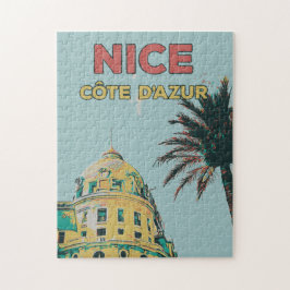 Puzzle Nice Côte d'Azur Negresco ilustracion Francia