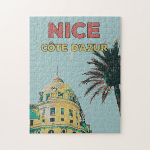 Puzzle Nice Côte d'Azur Negresco ilustracion Francia