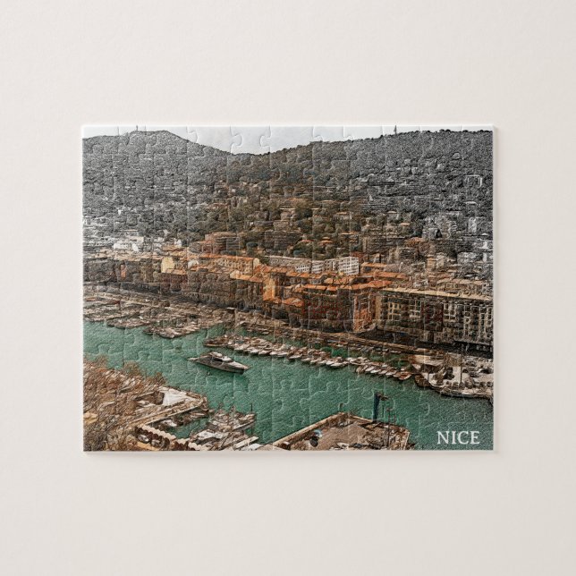 Puzzle Nice France Port Lympia Panorama View (Horizontal)