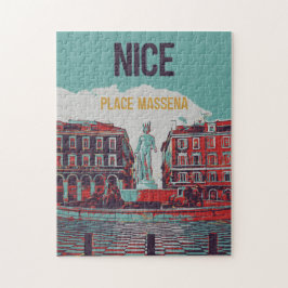 Puzzle Nice Massena Square ilustracion Francia