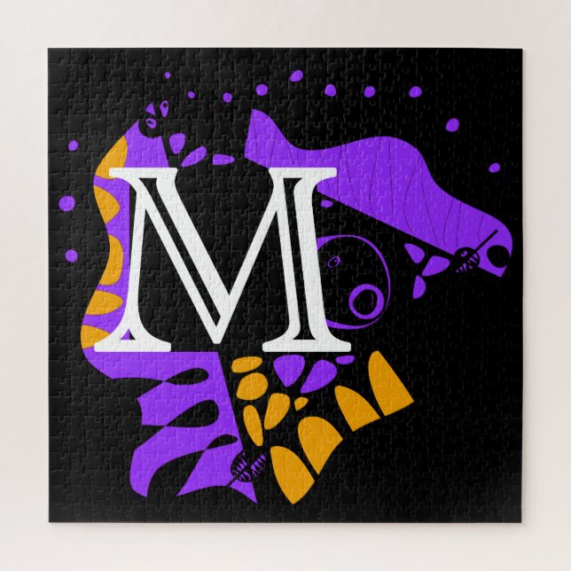 Puzzle Nido de aves - Letra inicial personalizada M (Vertical)