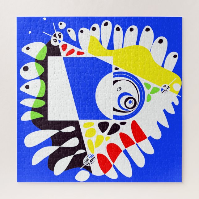 Puzzle Nido de pájaro - Blanco azul real (Vertical)