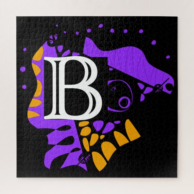 Puzzle Nido de pájaro - Letra inicial personalizada B (Vertical)