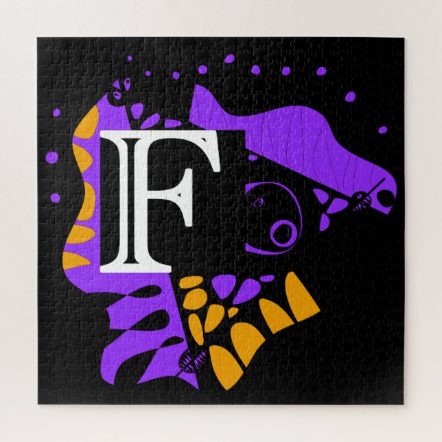 Puzzle Nido de pájaro - Letra inicial personalizada F (Vertical)