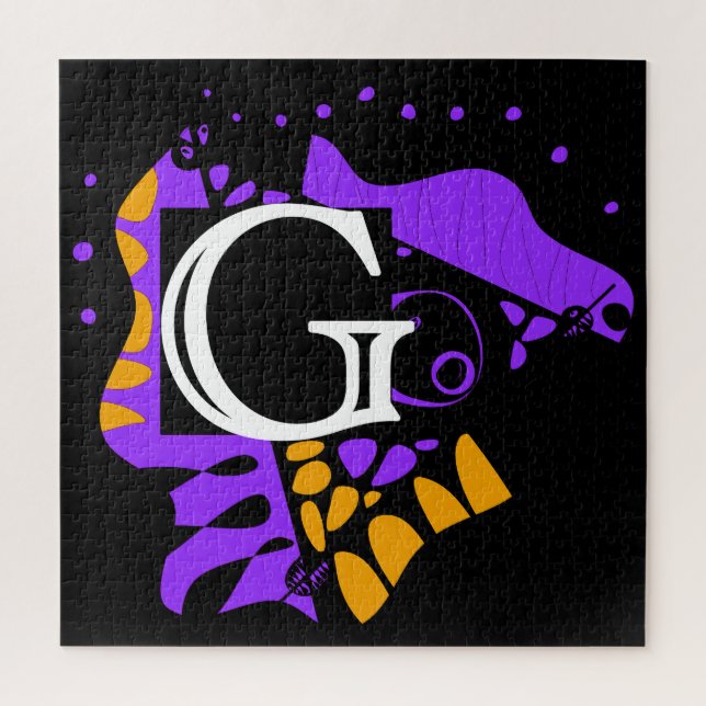 Puzzle Nido de pájaro - Letra inicial personalizada G (Vertical)