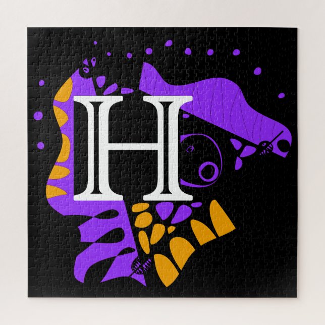 Puzzle Nido de pájaro - Letra inicial personalizada H (Vertical)