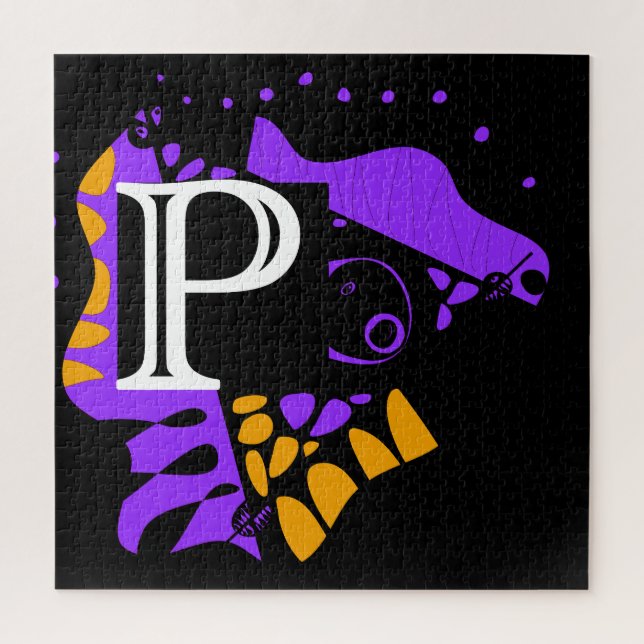 Puzzle Nido de pájaro - Letra inicial personalizada P (Vertical)