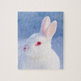 Puzzle Nieve blanca de conejo linda