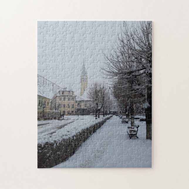 Puzzle Nieve de invierno en Transilvania (Vertical)