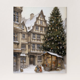 Puzzle Nieve de invierno sobre el tema del pueblo navidad