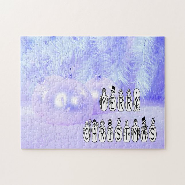 Puzzle Nieve de navidad amarga fuente de gente, Nieve de  (Horizontal)