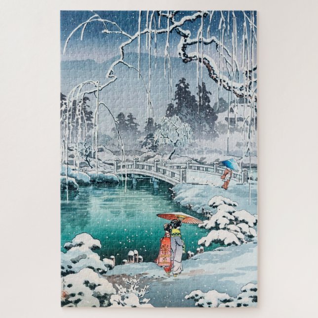 Puzzle Nieve de primavera en Maruyama por Tsuchiya Koitsu (Vertical)