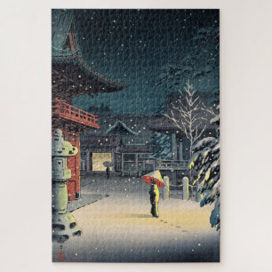 Puzzle Nieve en el santuario de Nezu por Tsuchiya Koitsu