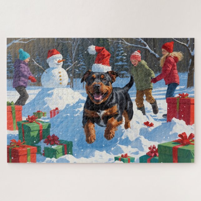 Puzzle Nieve festiva de Navidades de Staffordshire en Est (Horizontal)