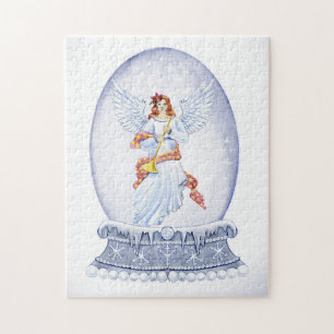 Puzzle Nieve globo con ilustracion de ángel