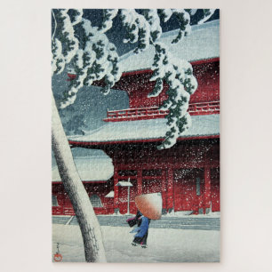 Puzzle Nieve nocturna en el río Edo Hasui Kawase