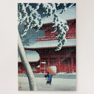 Puzzle Nieve nocturna en el río Edo Hasui Kawase Circa 19