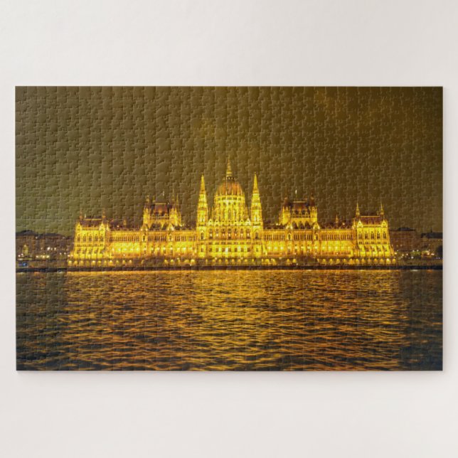 Puzzle Night View, Hungarian Parliament, Budapest Hungary (Horizontal)