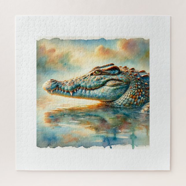 Puzzle Nile crocodile 060924AREF104 - Watercolor (Vertical)