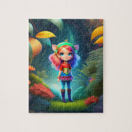 Puzzle Niña Elfa Pequeña Linda Hermosa Colorida