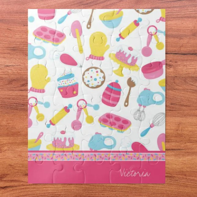 Puzzle Niña pequeña Baker Modelo de cocina rosa Chica Niñ (Subido por el creador)