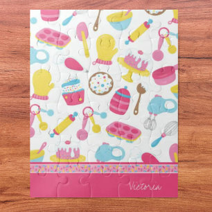 Puzzle Niña pequeña Baker Modelo de cocina rosa Chico
