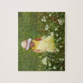 Puzzle Niña pequeña en campo de flores
