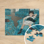 Puzzle Niña pequeña en un sillón azul | Mary Cassatt<br><div class="desc">Niña pequeña en un sillón azul (1878) de la impresionista estadounidense Mary Cassatt. El arte original es una pintura al óleo sobre lienzo. El retrato muestra a un joven chica sentado en una silla azul brillante. 

Utilice las herramientas de diseño para agregar texto personalizado o personalizar la imagen.</div>