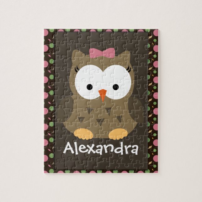 Puzzle Niña pequeña, rosa/verde/marrón (Vertical)