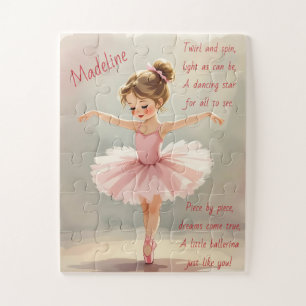 Puzzle Niña Pequeña y Adorable Bailarina con Tutú Rosa y