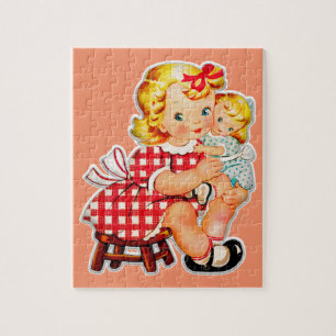 Puzzle Niña retro vintage