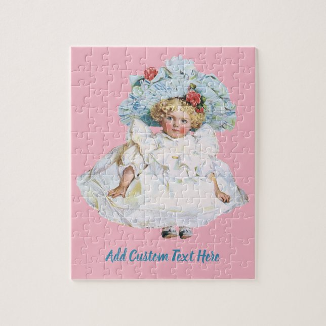 Puzzle Niña victoriana de época, Gorra de Vestir Pascua (Vertical)