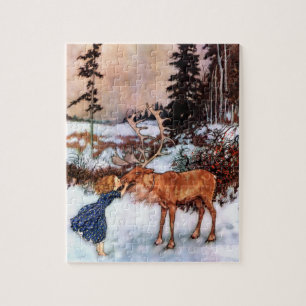 Puzzle Niña y Alce