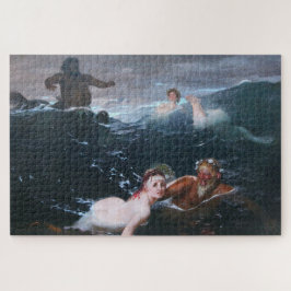 Puzzle Ninfas y estrellas nadando en las olas