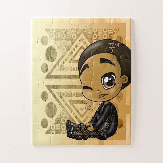 Puzzle Niño Africano-Estadounidense (Vertical)