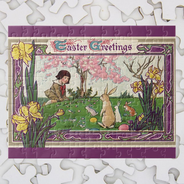 Puzzle Niño añejo en una cacería de huevos de Pascua con  (Subido por el creador)