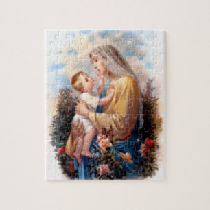 Puzzle Niño bendecido Jesús del Virgen María y del ni