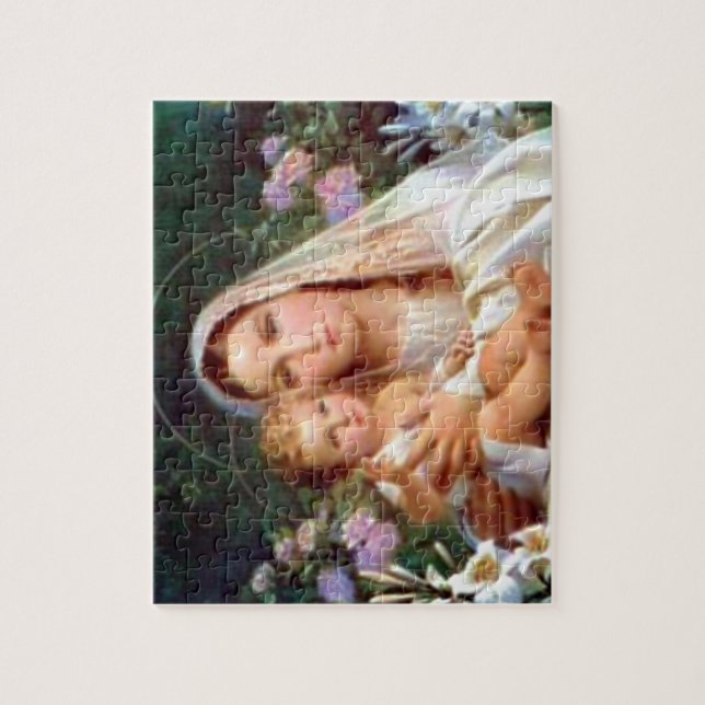 Puzzle Niño bendecido Jesús del Virgen María y del niño (Vertical)