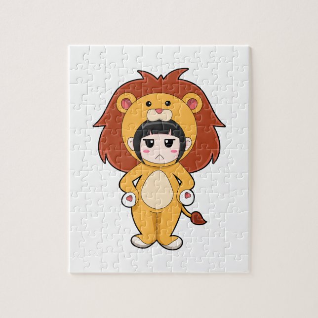 Puzzle Niño con traje de león (Vertical)
