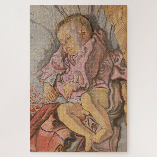 Puzzle Niño durmiendo en una almohada (Vertical)
