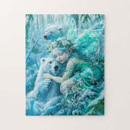Puzzle Niño Hada y Osos Polares Juguetones