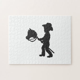 Puzzle Niño jugando Cowboy - Elige el color de fondo