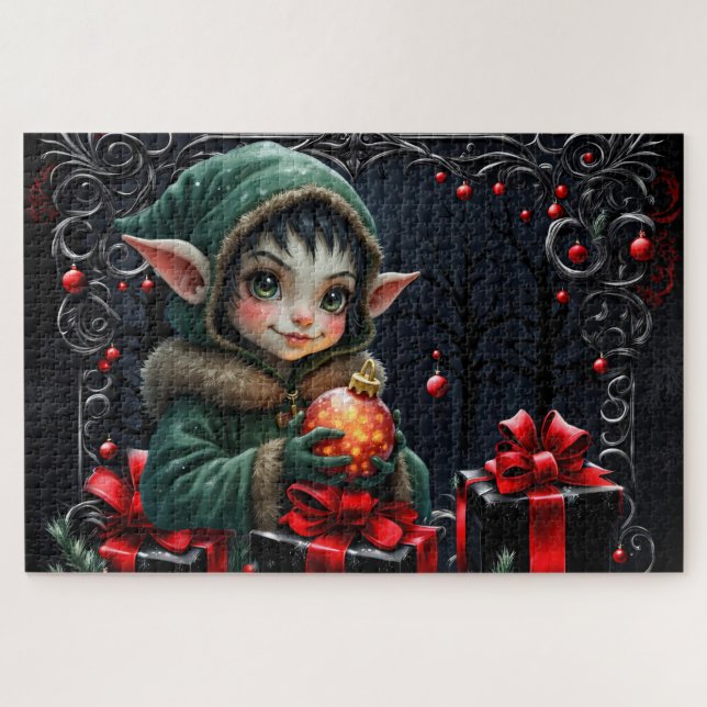Puzzle Niño mayor de edad con abrigo verde (Horizontal)