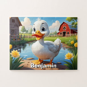 Puzzle Niño personalizado del pato de granja