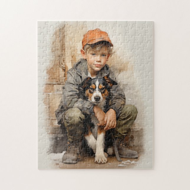 Puzzle Niño y perro (Vertical)