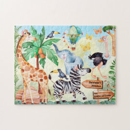 Puzzle Niños adoran animales de safari familiar personali