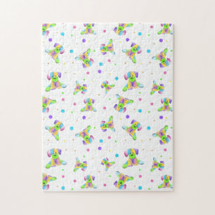 Puzzle niños arcoíris perro cachorro lunares brillantes c